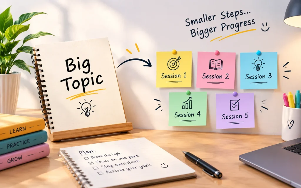 Break topics into smaller sessions