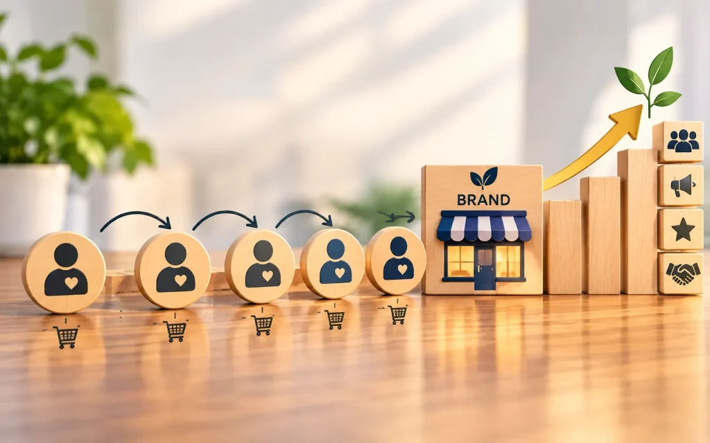 Repeat customers help a brand grow