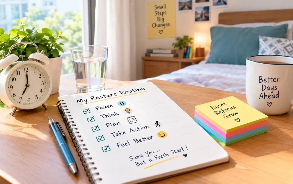 Simple study restart routine