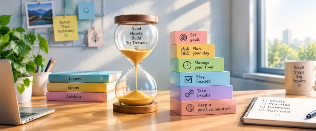 Student time management study workspace