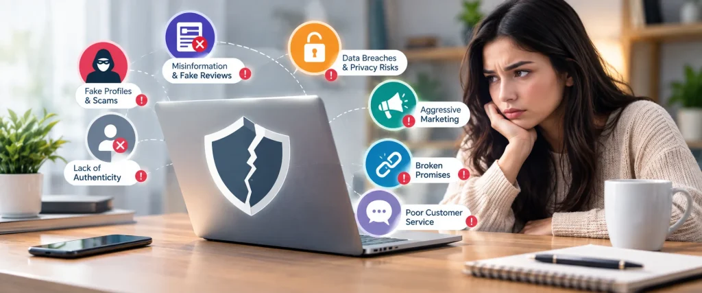 What weakens trust online